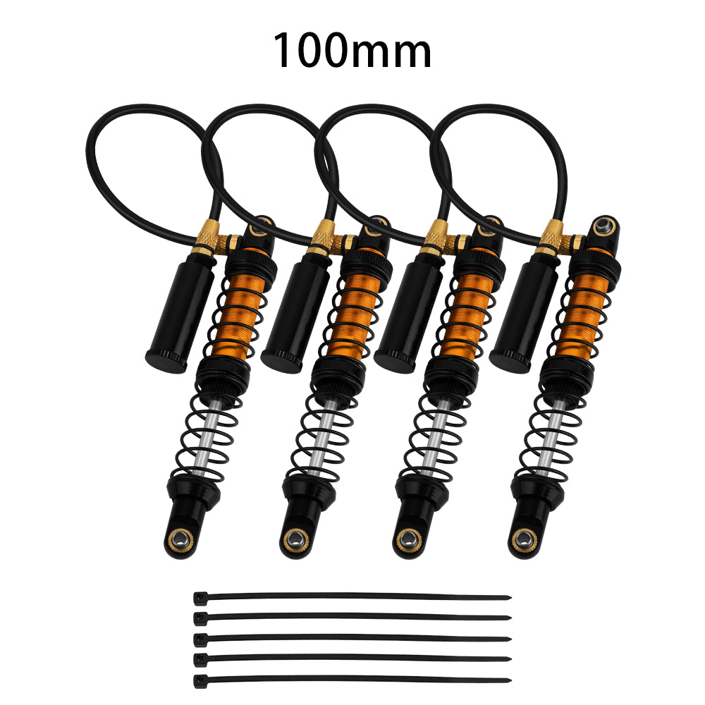 LonZeXy 4PCS Remote Reservoir Dual Spring Negative Pressure Shock Absorber 70/80/90/100/110/120mm Oil Damper For Axial SCX10 TRX4 TRX6 Wraith 1/10 RC Crawler Upgrade Parts