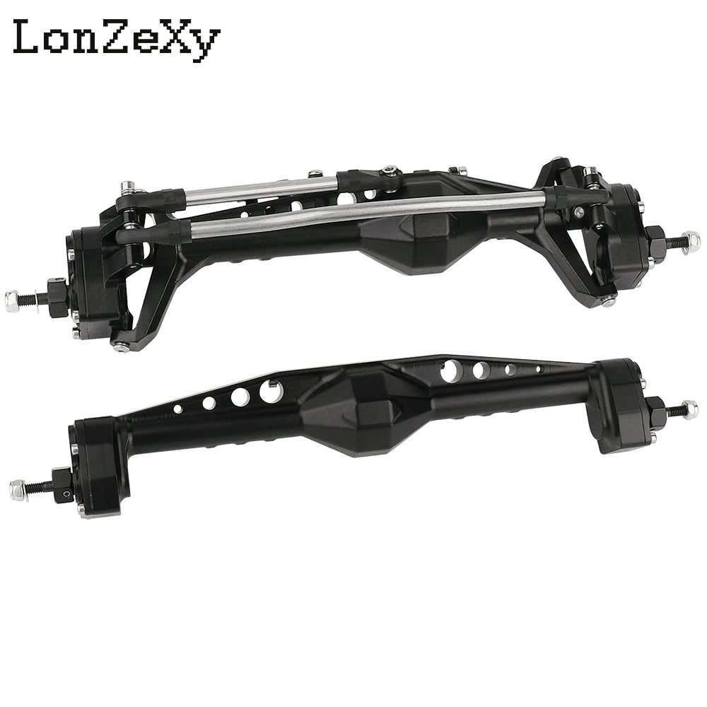 Lonzexy 1/10 Aluminum RC Portal Axles Set  for Axial Capra SCX10 III LCG (Black F&R Set)