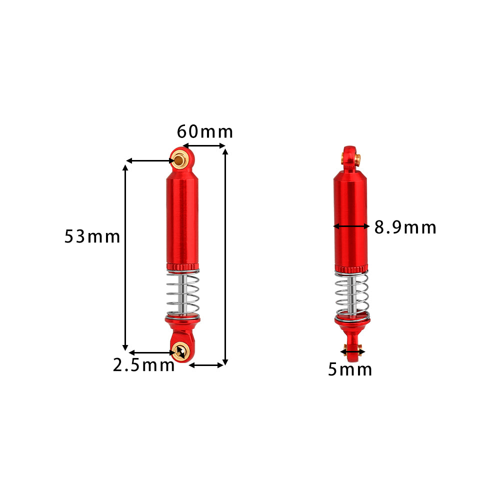 LomZeXy 4PCS Oil Shock Absorber 53/59/65/71/77mm Adjustable Damper For Traxxas TRX4M 1/18 RC Crawler Aluminum Suspension Upgrade Parts