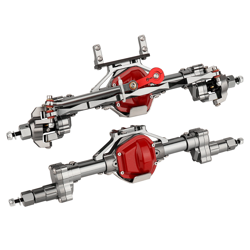 LonZeXy CNC Aluminum Portal Axles Complete Front & Rear Axles Set, Lift Portal Axle Housing For 1/10 Axial SCX10 Gen1 Gen2 RC Crawler Car Metal Upgrade Parts