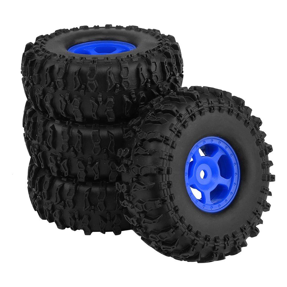 LonZeXy 1.0 inch Plastic Wheel Hub Rims or with Rubber Tires 4PCS For 1/24 SCX24 1/28 RC Off-Road Buggy Mini Model Truck 29.6mm Diameter Colorful RC Car Replacement Parts Style J