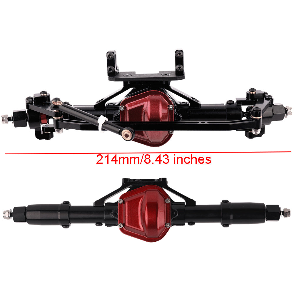 LonZeXy CNC Aluminum Front Rear Axle Complete Set 38T 13T Hardened Steel Gear Differential Axle Housing For 1/10 Axial SCX10 Gen1 RC Crawler Car Metal Upgrade Accessories
