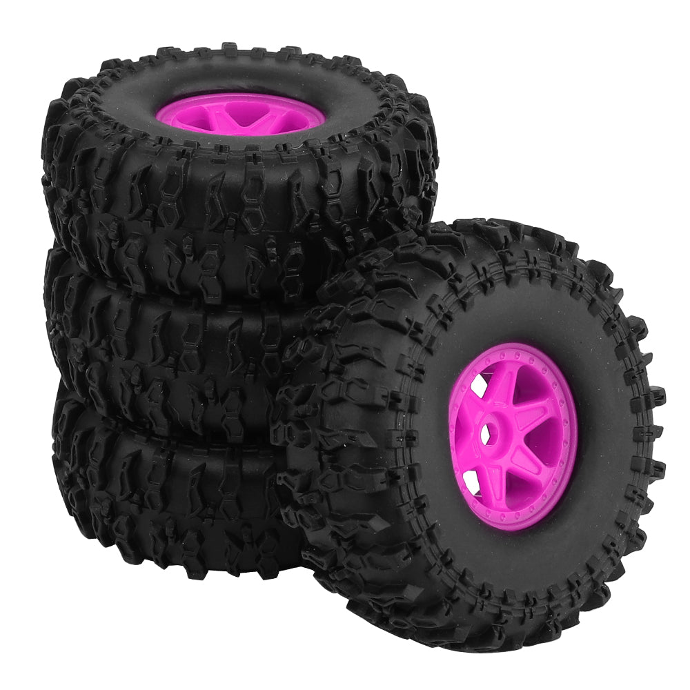 LonZeXy 1.0 inch Plastic Wheel Hub Rims or with Rubber Tires 4PCS For 1/24 SCX24 1/28 RC Off-Road Buggy Mini Model Truck 29.6mm Diameter Colorful RC Car Replacement Parts Style L