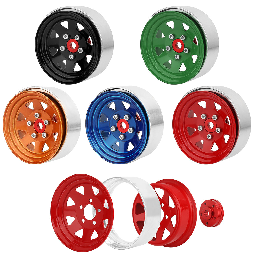 LonZeXy 1.9 Inch CNC Aluminum Beadlock Wheel Rim For 1/10 RC Crawler SCX10 Off-Road Climbing Car RC Upgrade Wheels With Mounting Screws