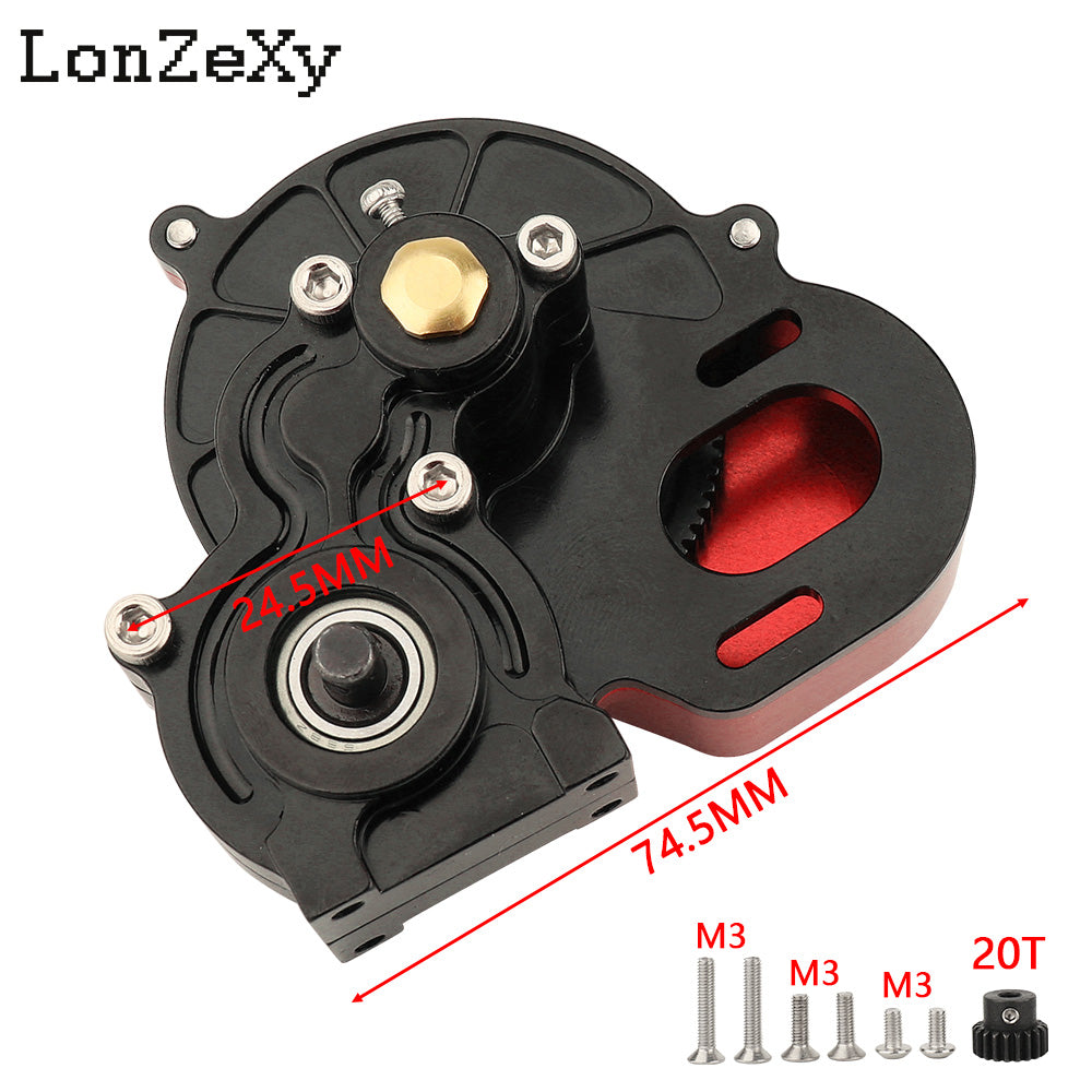 LONZEXY Complete Metal Transmission Gearbox+Gear for SCX10