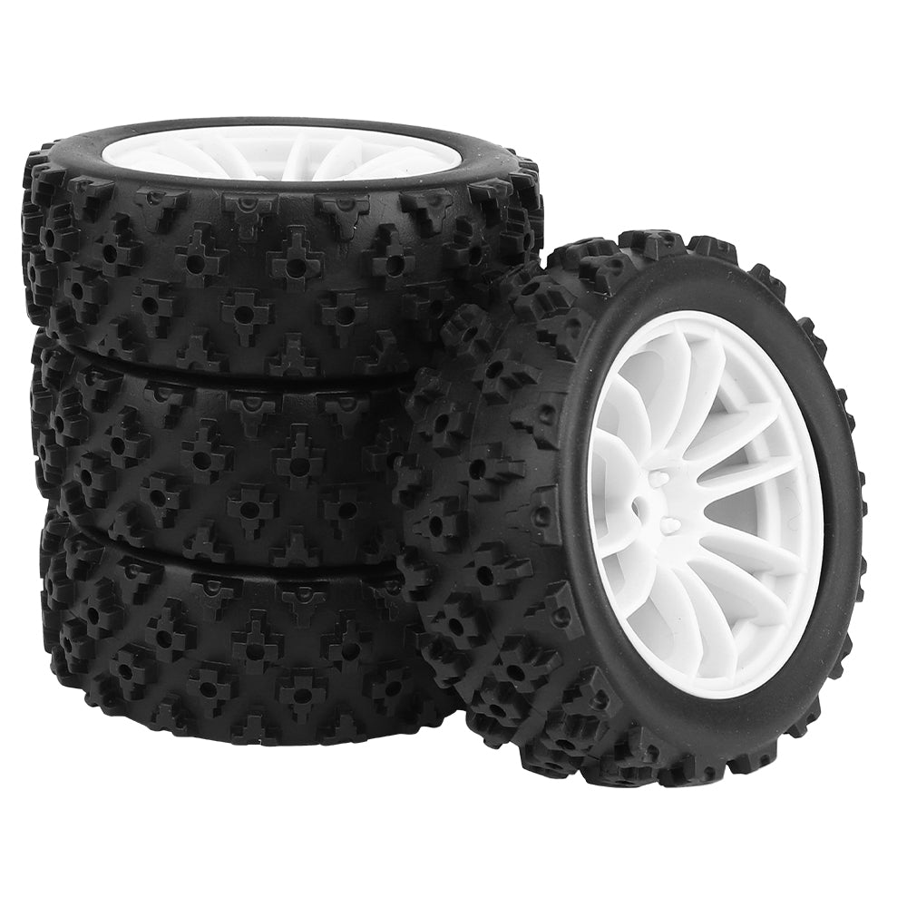1/10 RC Off-Road Buggy Wheels 34.2g Knobby All-Terrain Rubber Tires Multi Color Plastic Rims 12mm Hex RC Upgrade Parts