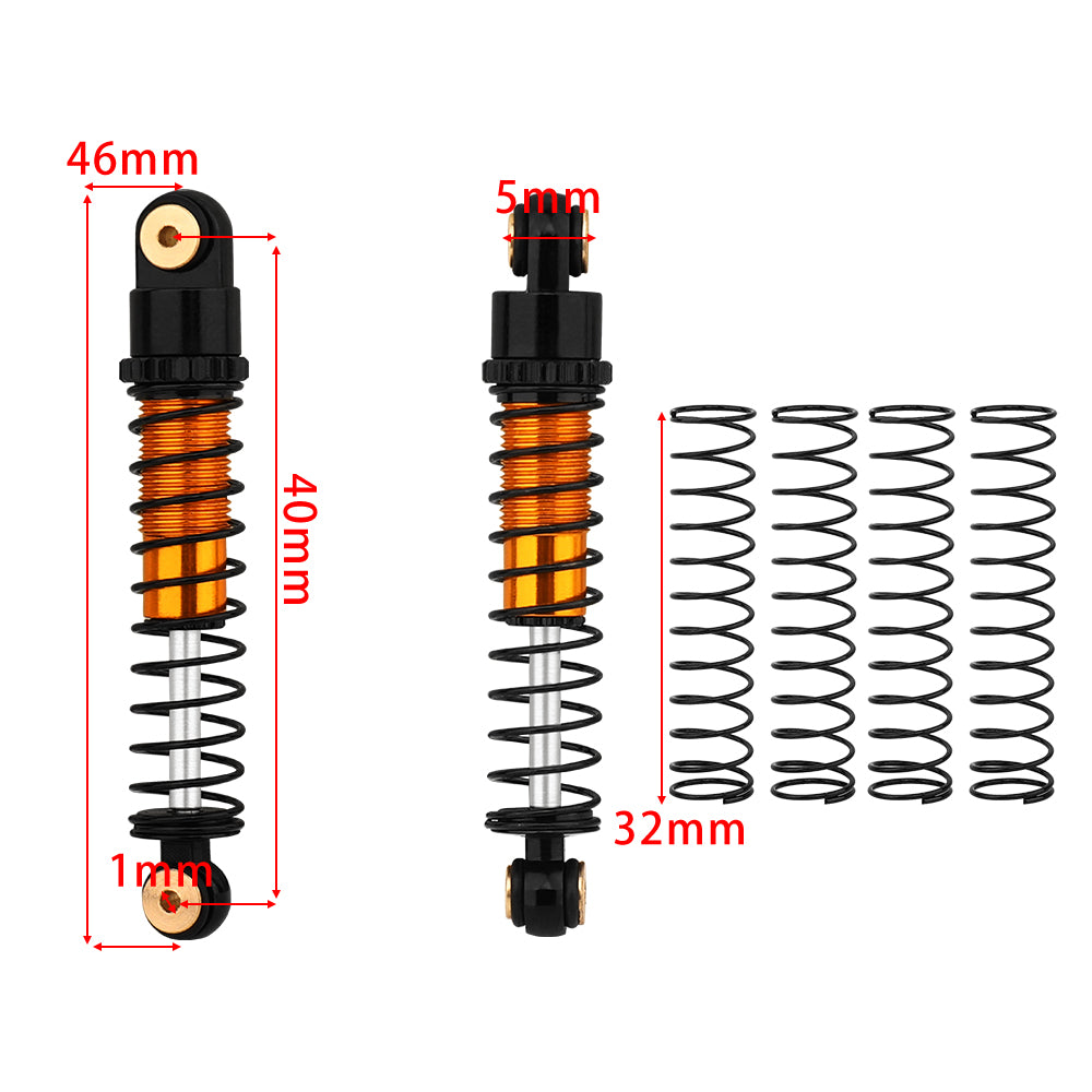 LonZeXy 4PCS Oil Shock Absorber 40.5mm / 52mm Adjustable Damper For Axial SCX24 1/24 RC Crawler Aluminum Suspension Upgrade Parts