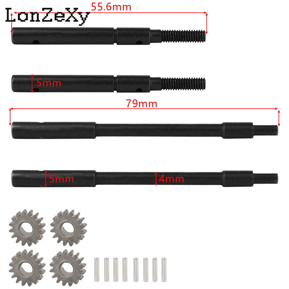 LONZEXY Axle Shaft with Gear for 1/10 SCX10 III