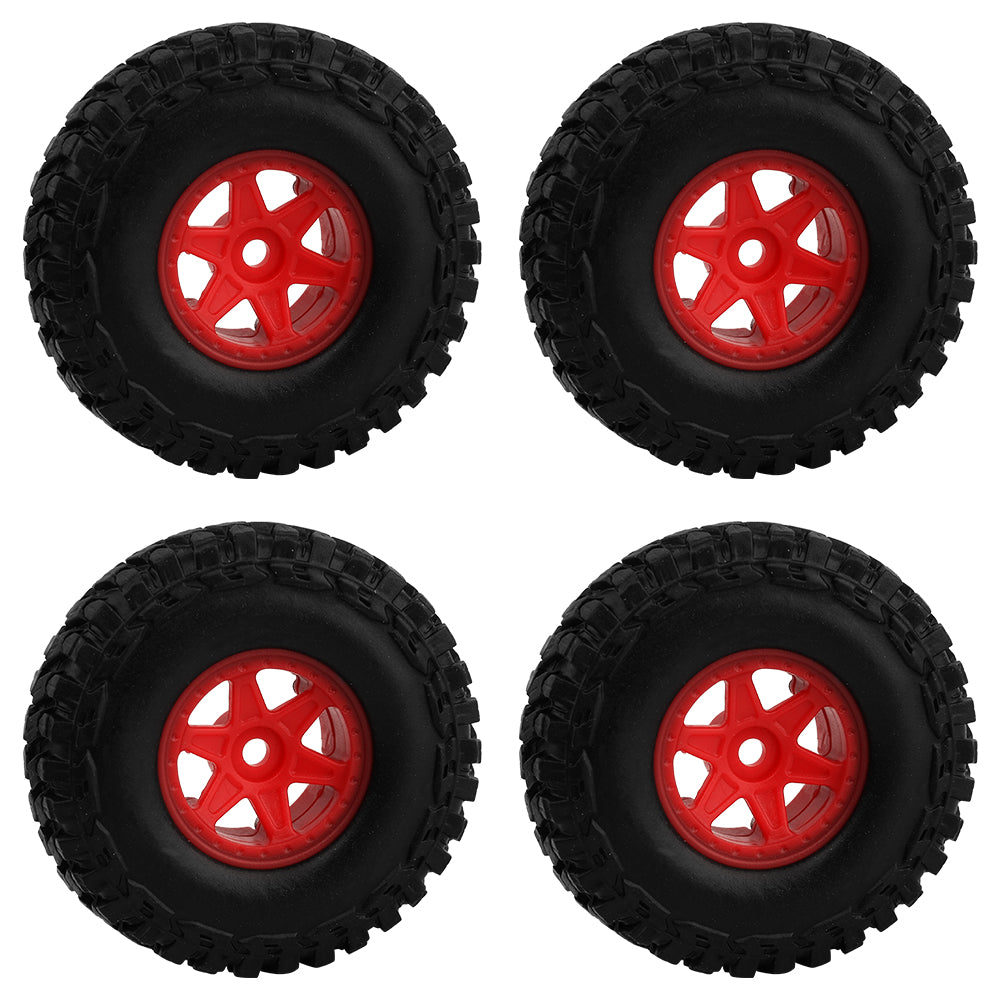 LonZeXy 1.0 inch Plastic Wheel Hub Rims or with Rubber Tires 4PCS For 1/24 SCX24 1/28 RC Off-Road Buggy Mini Model Truck 29.6mm Diameter Colorful RC Car Replacement Parts Style L