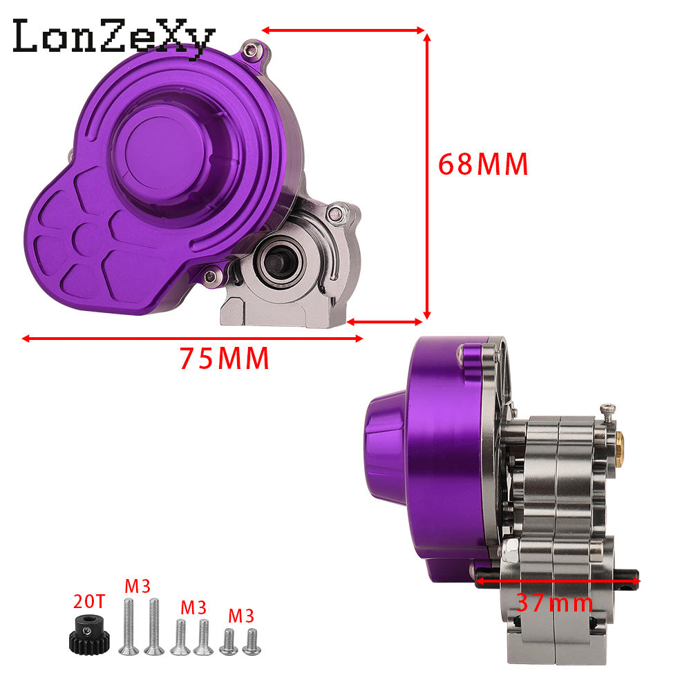 LONZEXY Complete Metal Transmission Gearbox+Gear for SCX10