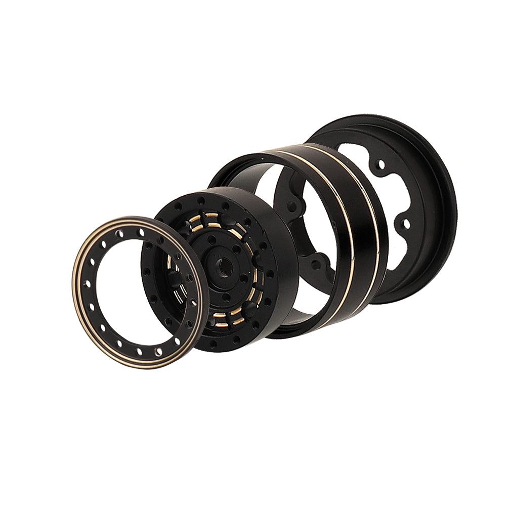 LonZeXy 1/18 1/24 RC Crawler Brass Wheel Rims 4Pcs Black Gold Heavy Weight Wheel Hub with Tires RC Model Upgrade Parts
