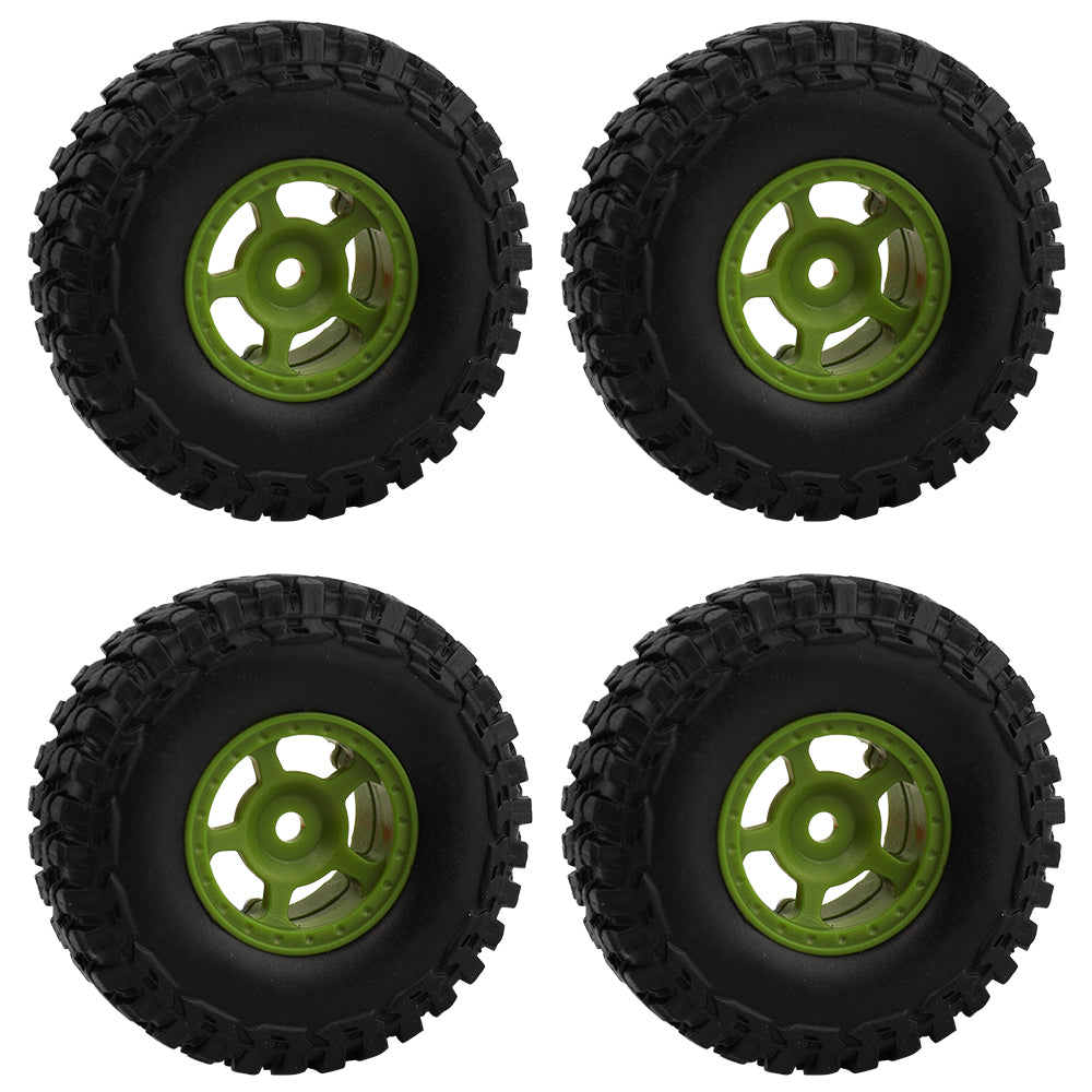 LonZeXy 1.0 inch Plastic Wheel Hub Rims or with Rubber Tires 4PCS For 1/24 SCX24 1/28 RC Off-Road Buggy Mini Model Truck 29.6mm Diameter Colorful RC Car Replacement Parts Style J