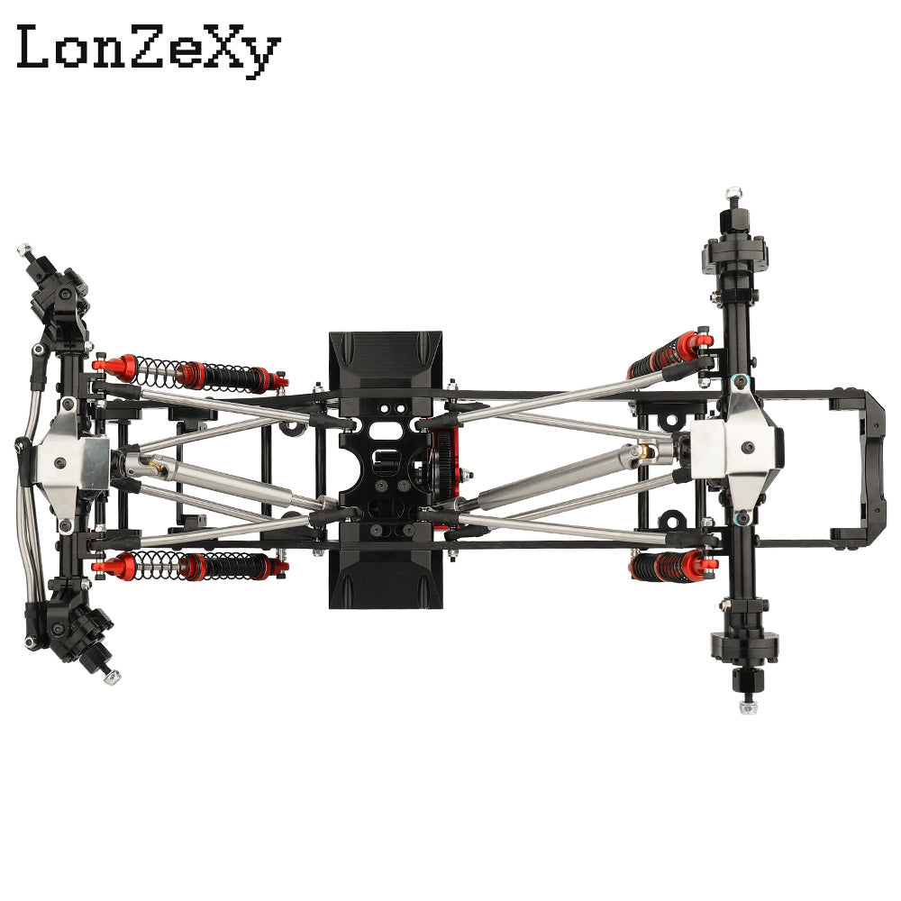 LONZEXY Carbon Fiber Frame Rail Kit Transmission Skid Plate for SCX10 Capra