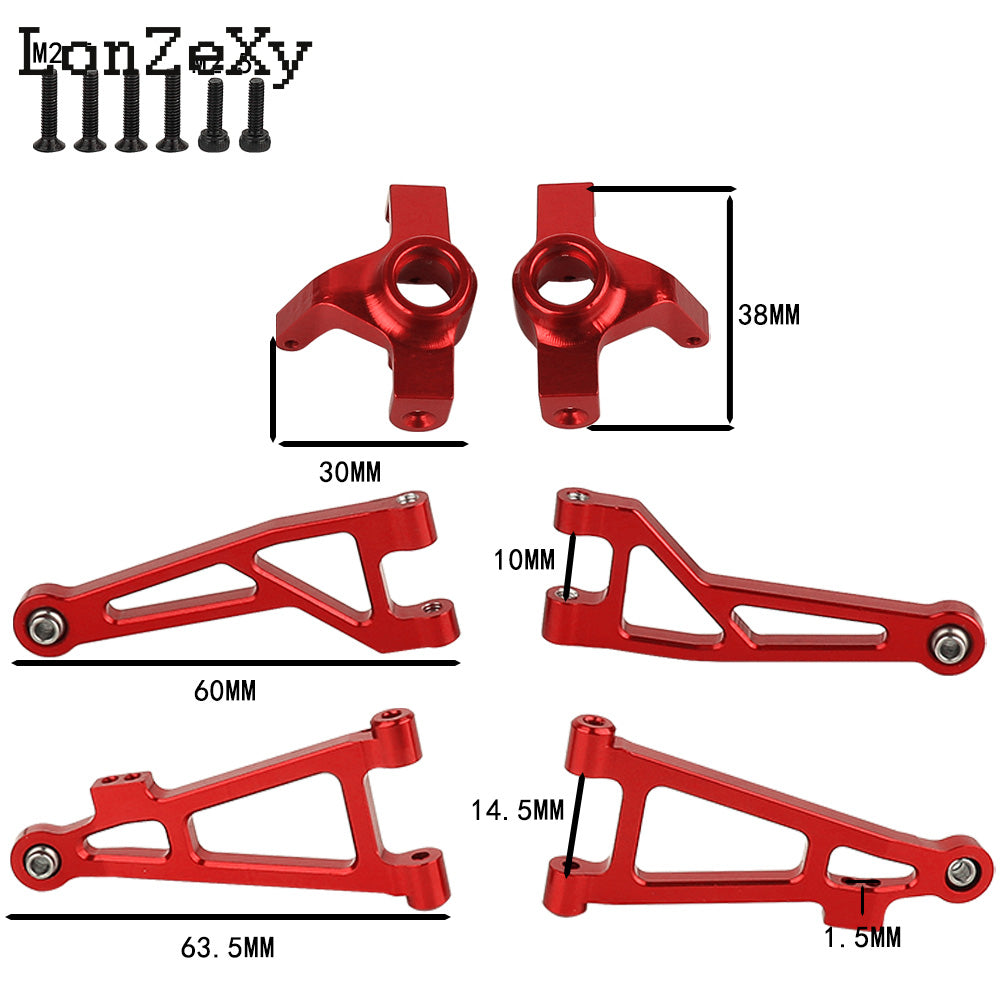 lLONZEXY Metal Steering Cup Upper+Lower Swing Arm Set for 1/14 Mjx Hyper Go
