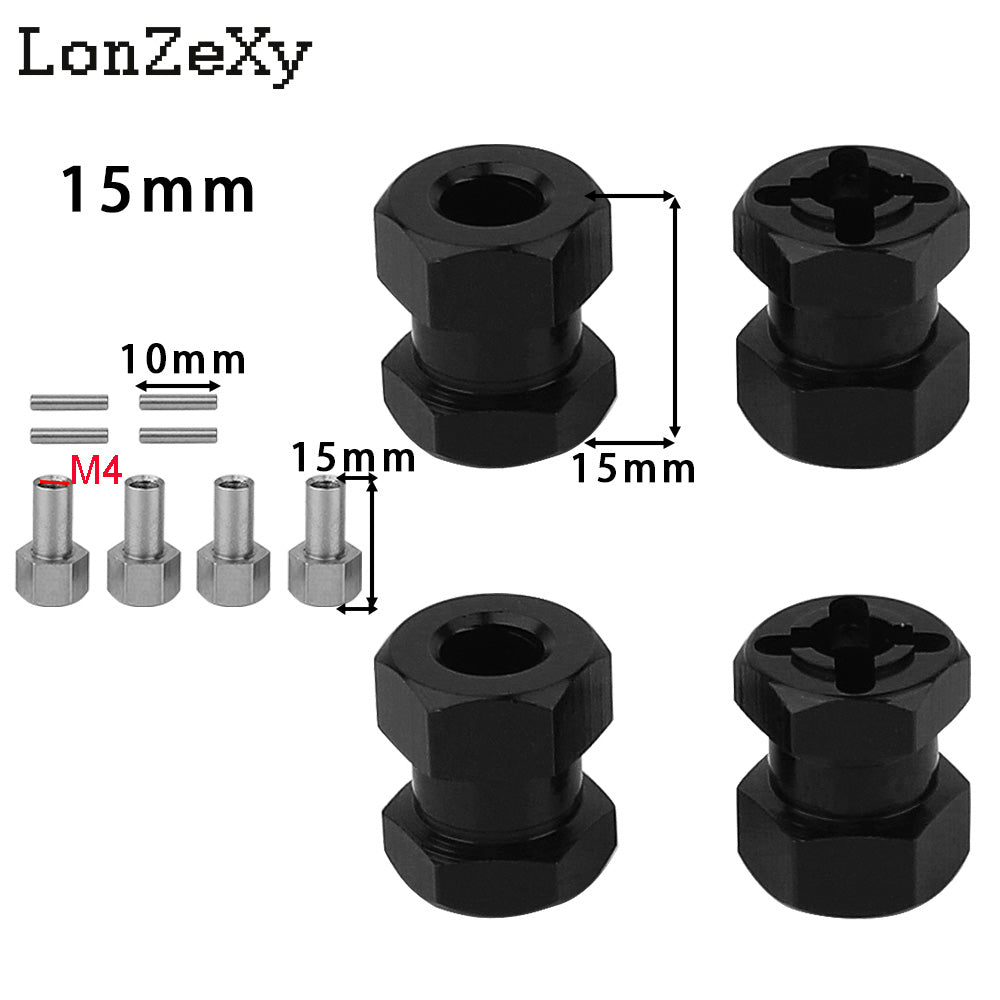 LONZEXY 4pcs 15mm/20mm/25mm Wheel Adapter for 1/10 TRX4 Scx10