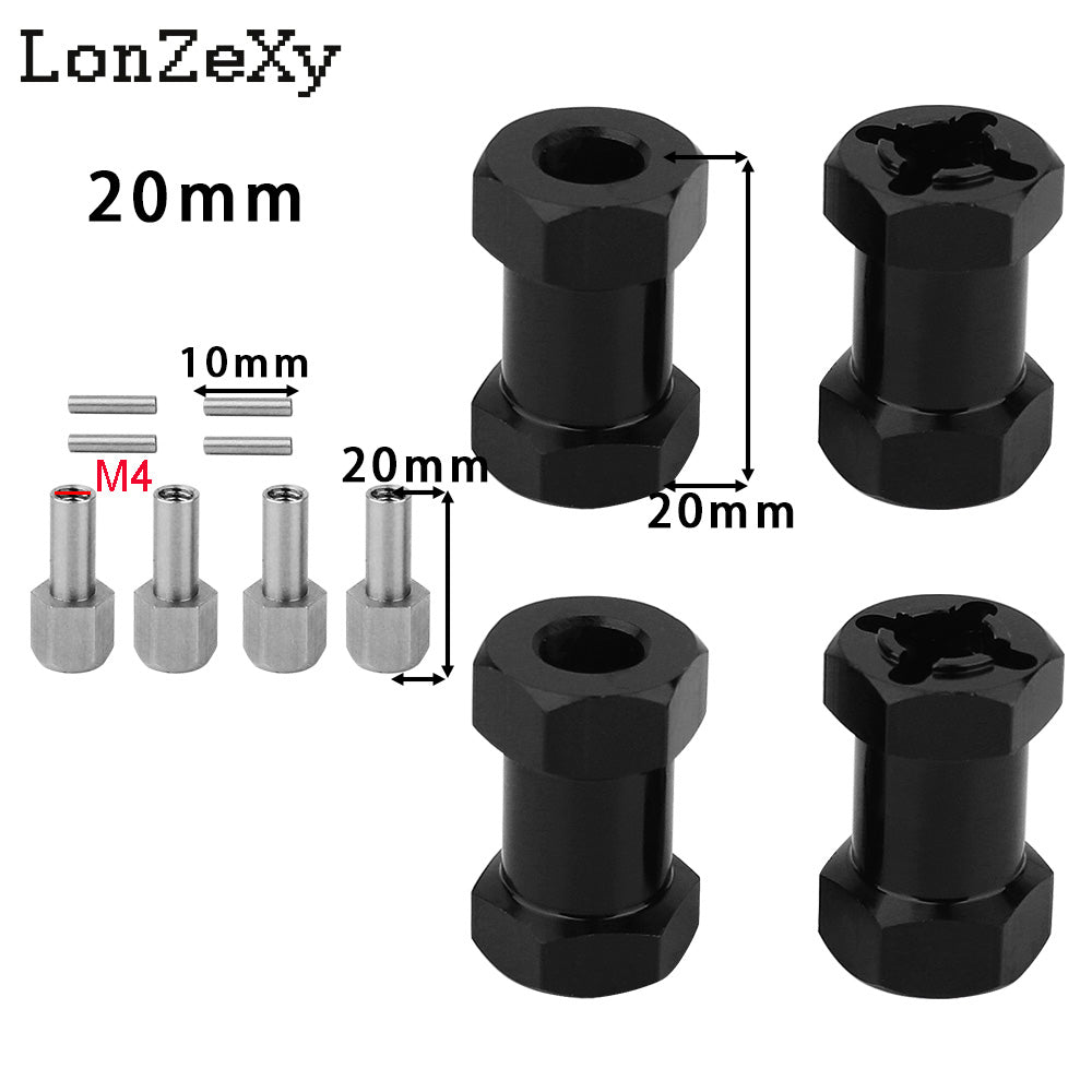 LONZEXY 4pcs 15mm/20mm/25mm Wheel Adapter for 1/10 TRX4 Scx10