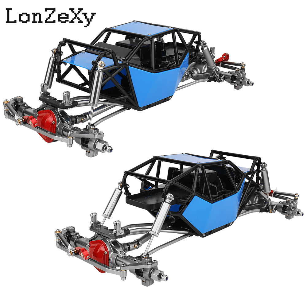 Wheelbase 313mm Double Straight Frame Chassis+Nylon Tube Roll Cage for SCX10 TRX4 (Without Wheels)