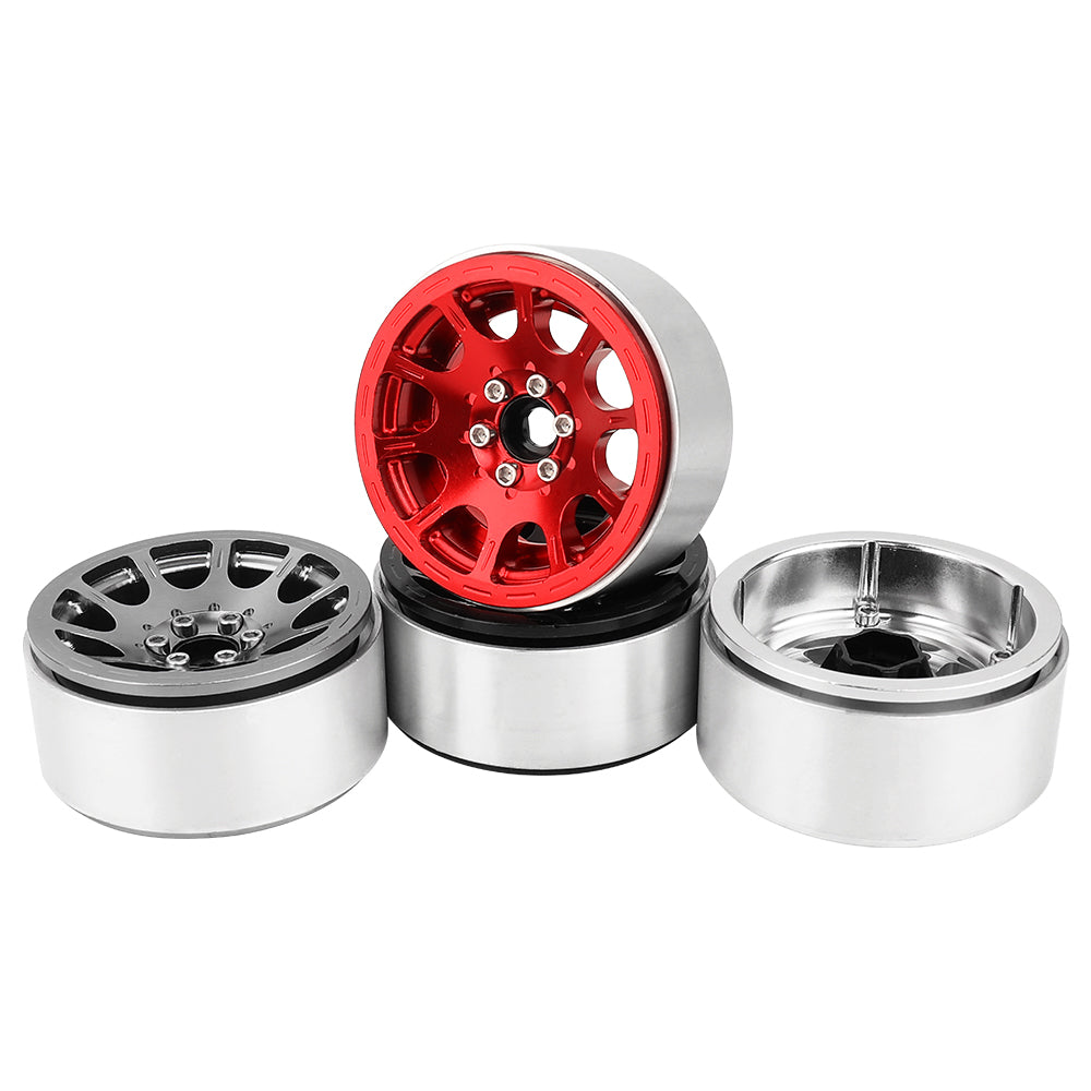LonZeXy 2.2 Inch CNC Aluminum Beadlock Wheel Rims 97.7g For 1/10 RC Crawler, Replacement Wheel Hub For SCX10 TRX4