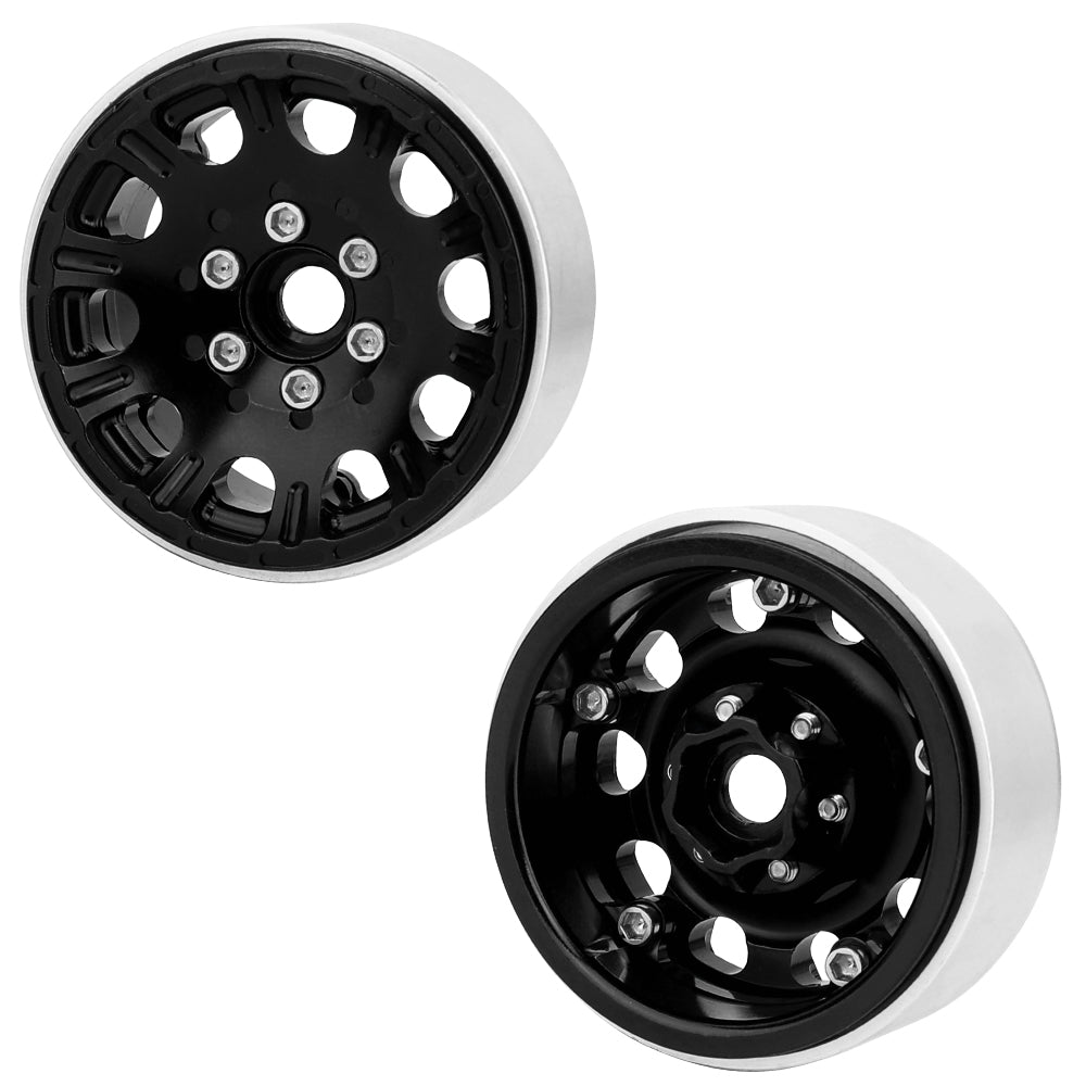 LonZeXy 1.9 Inch CNC Aluminum Beadlock Wheel Rim & Rubber Tire Assembly For 1/10 RC Crawler SCX10 Off-Road Climbing Car RC Upgrade Wheels