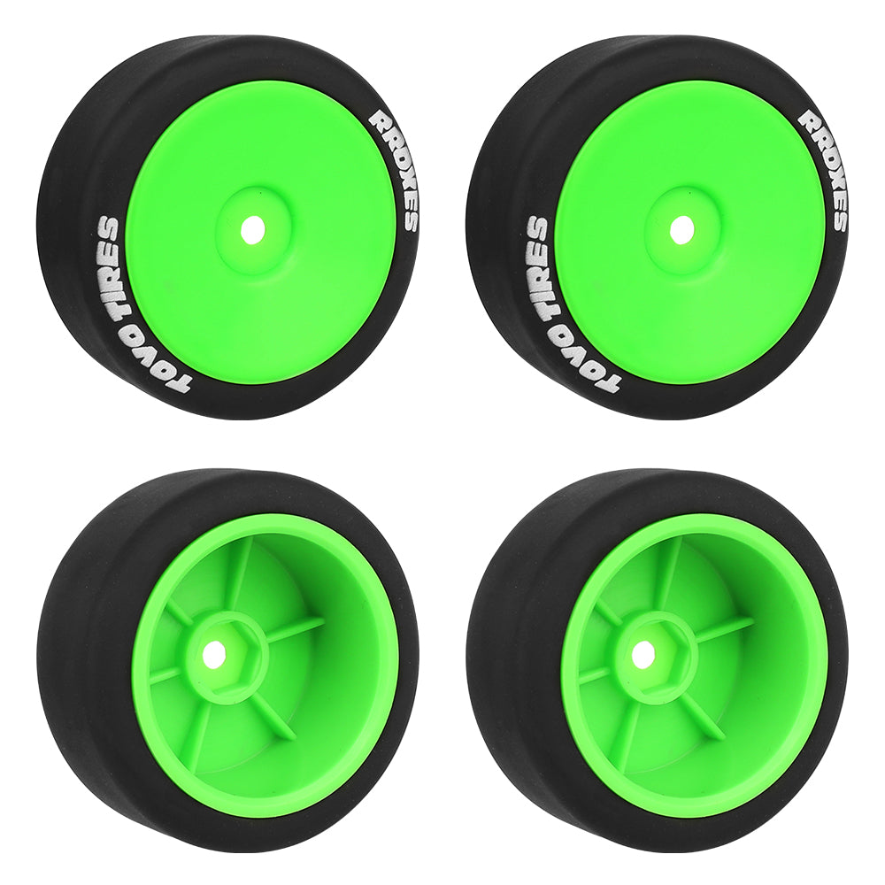 1/10 RC On-Road Drift Car Wheels Smooth Drift Rubber Tires Multi-Color Plastic Rim RC Racing Upgrade Parts