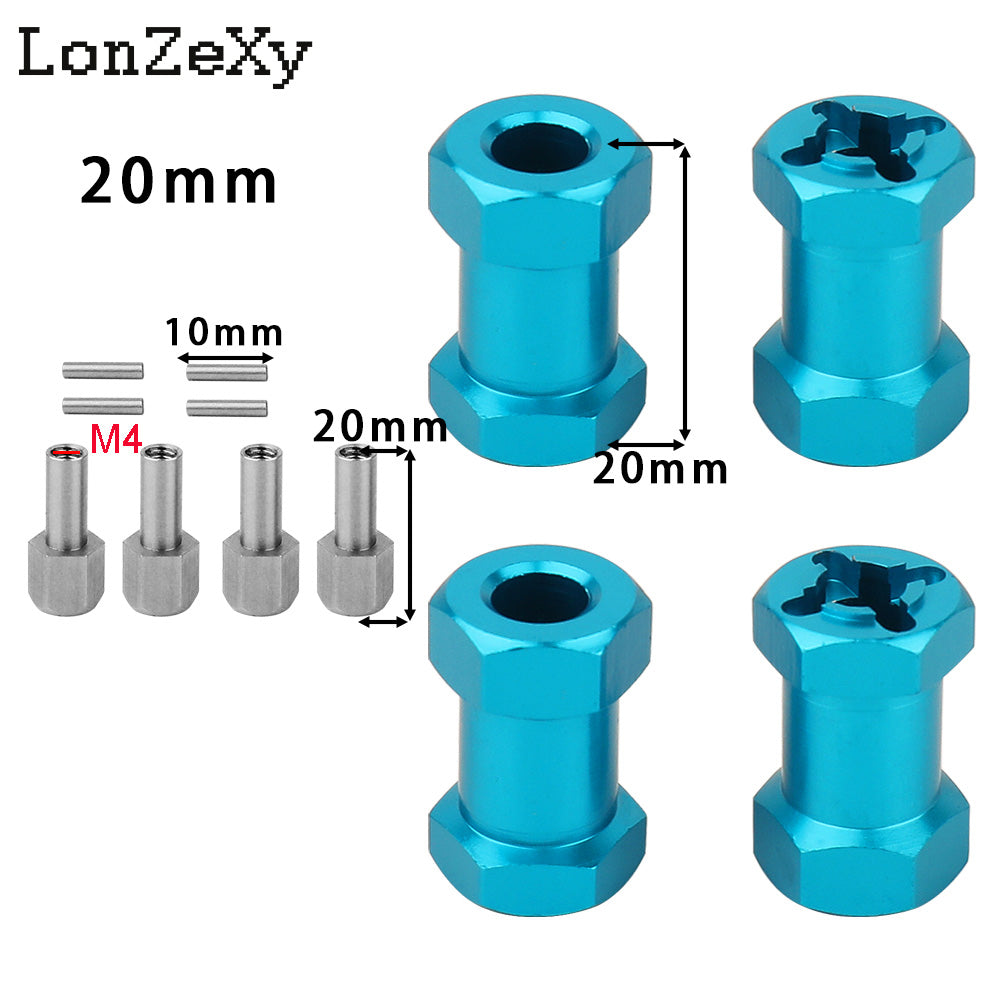 LONZEXY 4pcs 15mm/20mm/25mm Wheel Adapter for 1/10 TRX4 Scx10