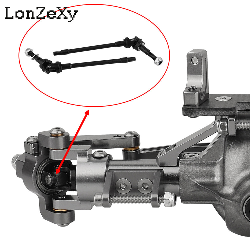 LONZEXY Front & Rear Steel Drive Shaft for SCX10 II