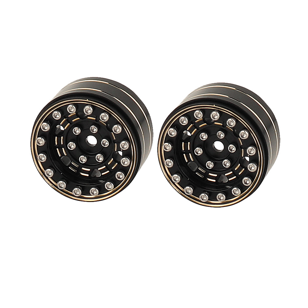 LonZeXy 1/18 1/24 RC Crawler Brass Wheel Rims 4Pcs Black Gold Heavy Weight Wheel Hub with Tires RC Model Upgrade Parts