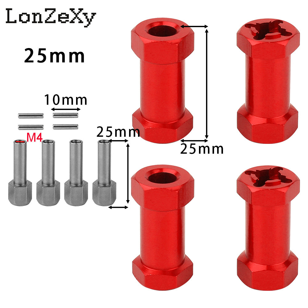 LONZEXY 4pcs 15mm/20mm/25mm Wheel Adapter for 1/10 TRX4 Scx10