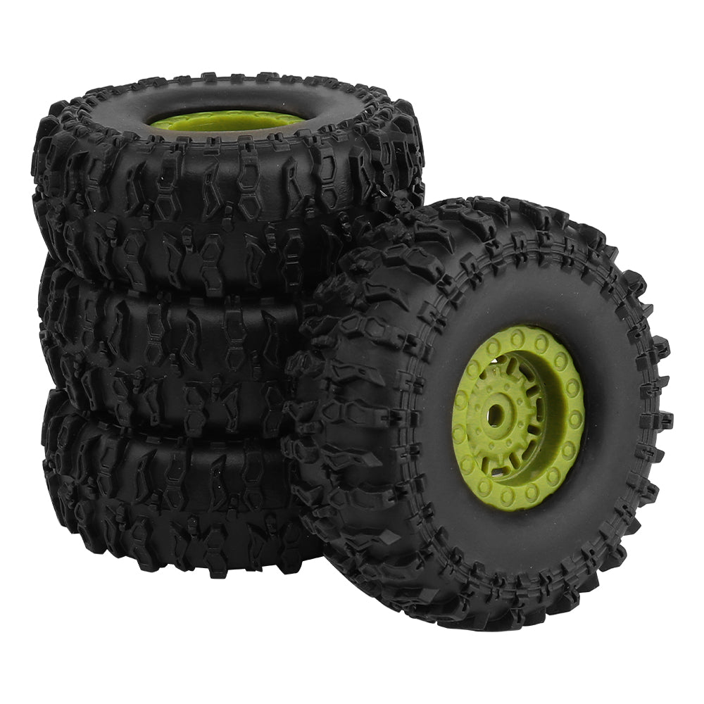LonZeXy 1.0 inch Plastic Wheel Hub Rims or with Rubber Tires 4PCS For 1/24 SCX24 1/28 RC Off-Road Buggy Mini Model Truck 29.6mm Diameter Colorful RC Car Replacement Parts Style F