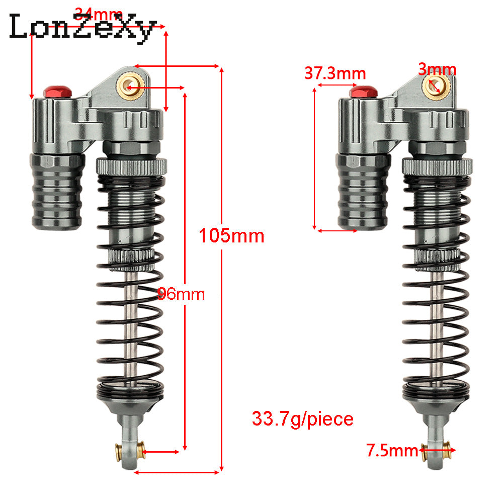 LONZEXY Metal Negative Pressure Shock Set for SCX10 4pcs