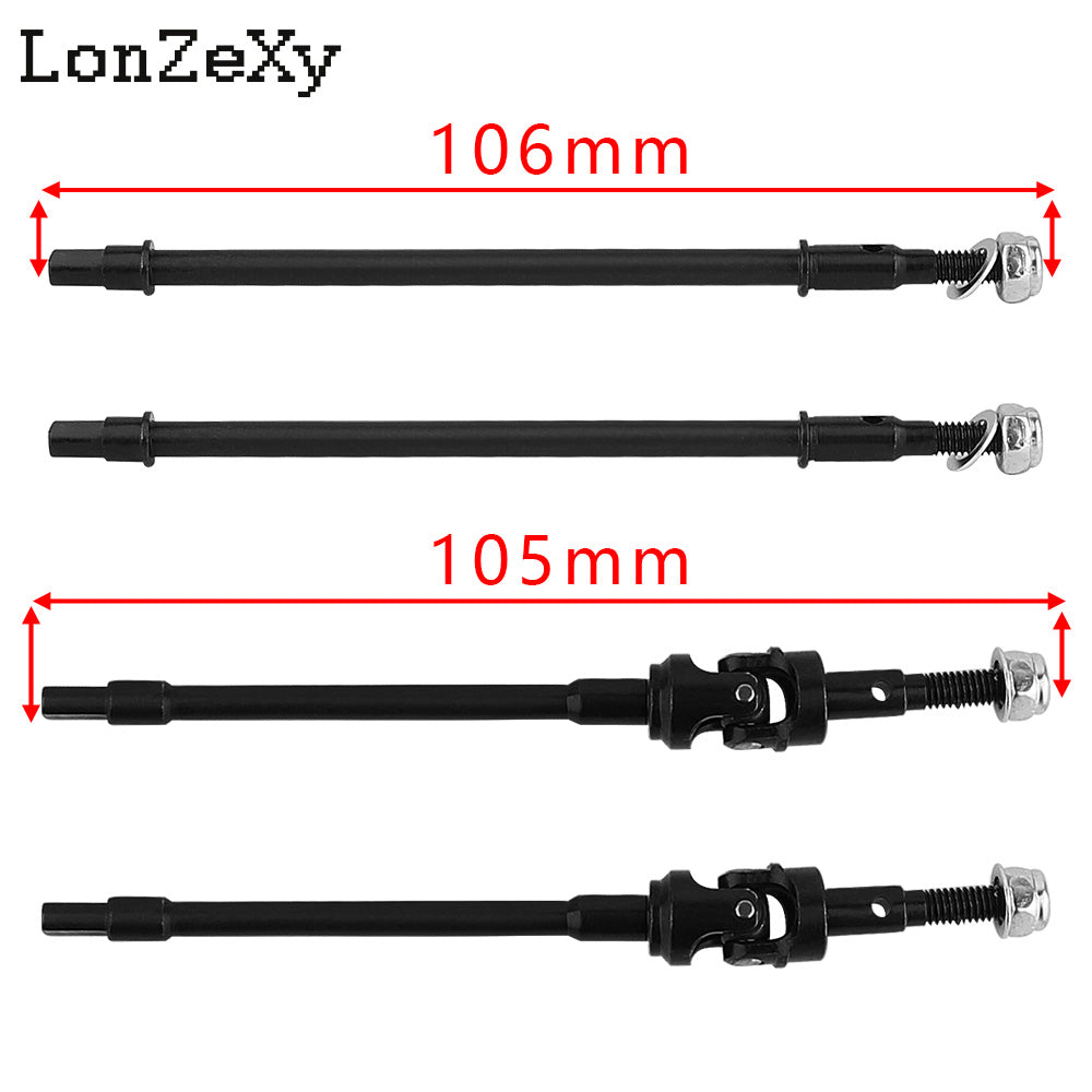 LONZEXY Front & Rear Steel Drive Shaft for SCX10 II