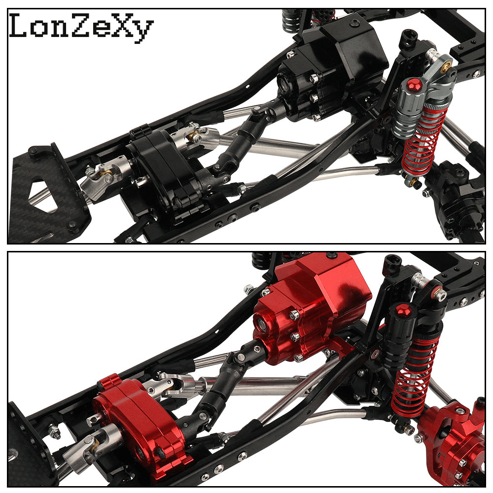 LONZEXY Frame Set Wheelbase 313mm with 2 Speed Transmission For SCX10 II