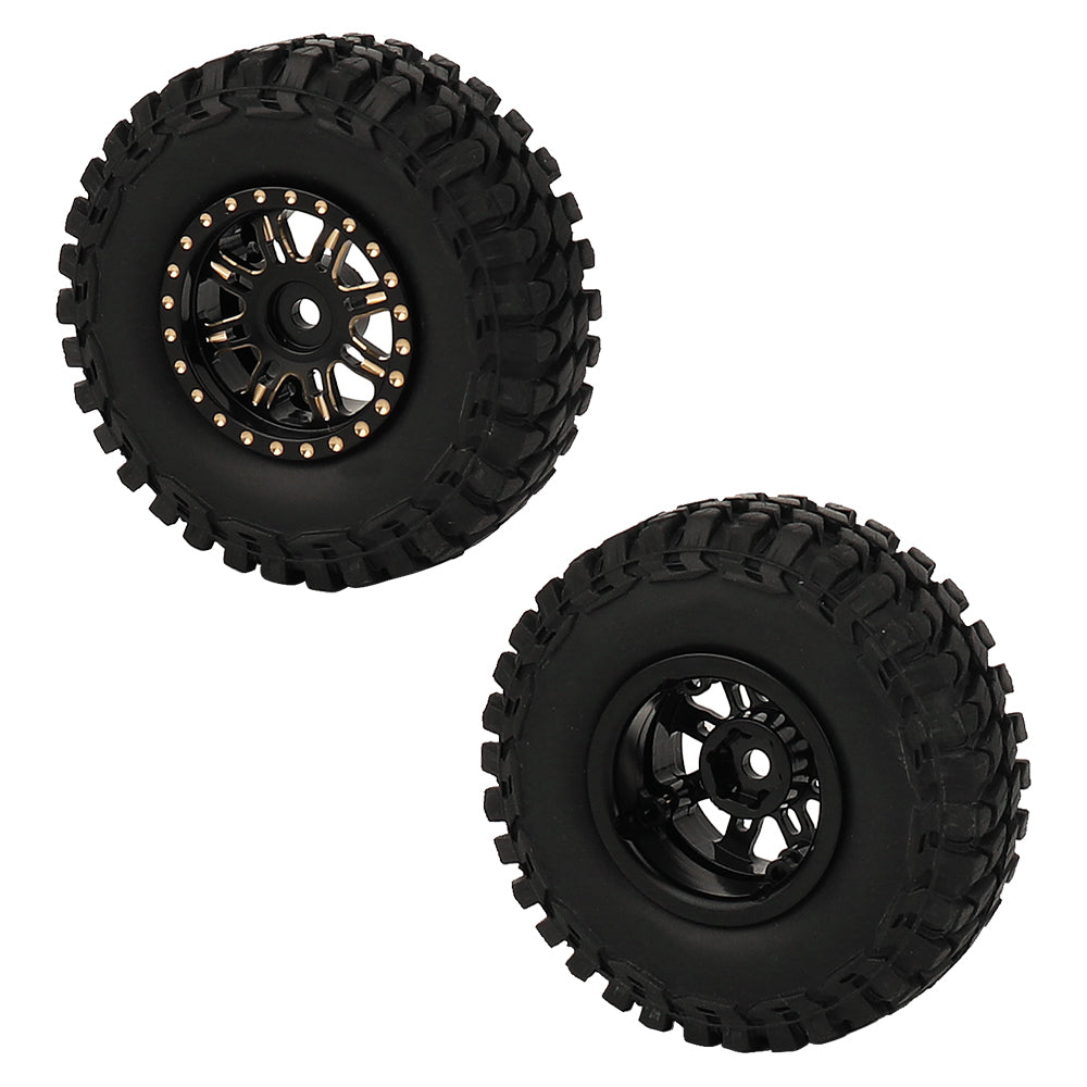 LonZeXy 1/18 1/24 RC Crawler Heavy Duty Brass Beadlock Wheel Hubs 4Pcs Black Gold RC Off-Road Car Upgrade Wheel Rims