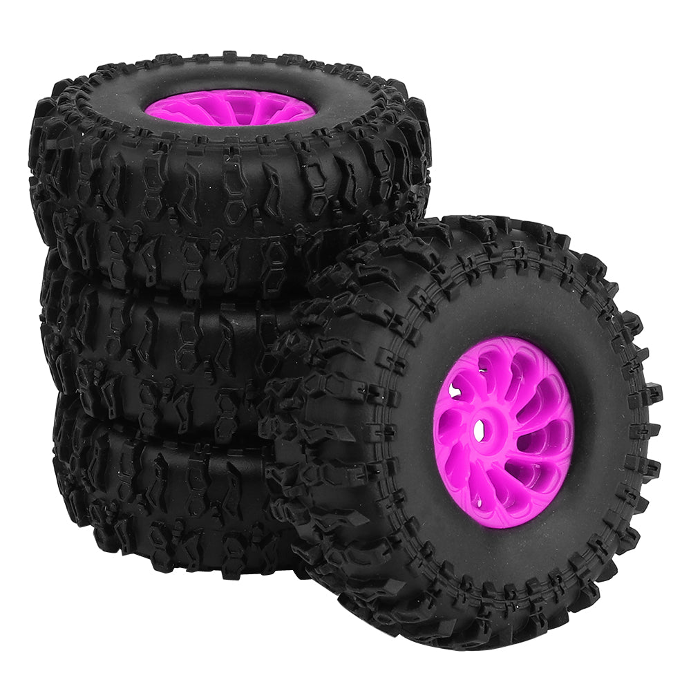 LonZeXy 1.0 inch Plastic Wheel Hub Rims or with Rubber Tires 4PCS For 1/24 SCX24 1/28 RC Off-Road Buggy Mini Model Truck 29.6mm Diameter Colorful RC Car Replacement Parts Style O