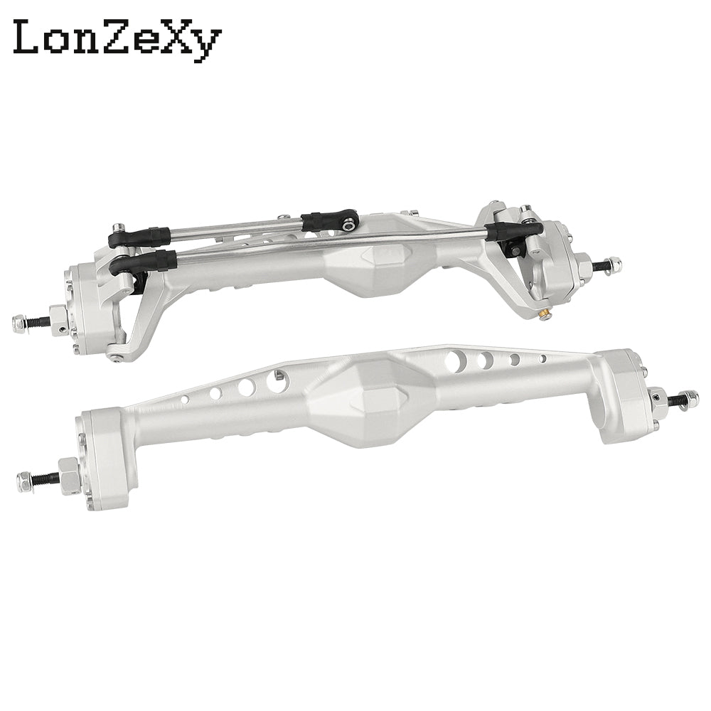 Lonzexy 1/10 Aluminum RC Portal Axles Set  for Axial Capra SCX10 III LCG (Black F&R Set)