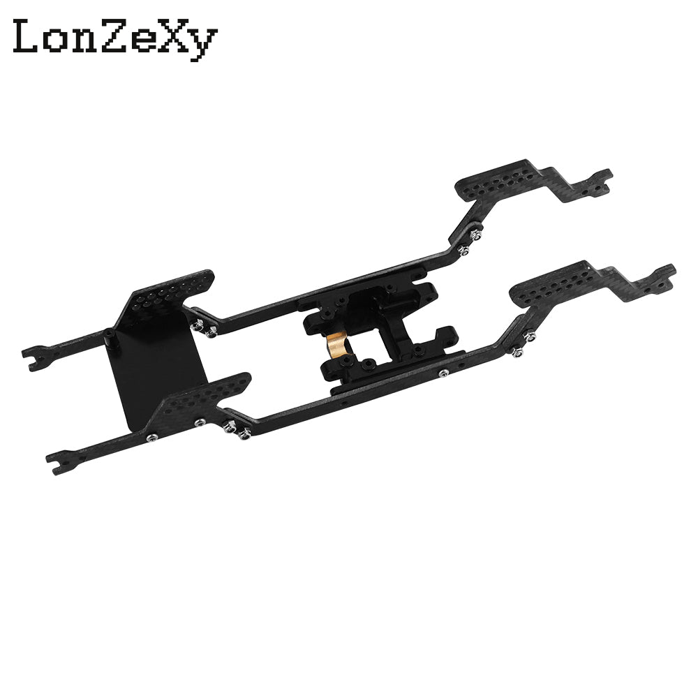 LONZEXY Universal LCG Chassis Frame Kit + Brass Skid Plate for 1/18 TRX4M (Carbon Fiber)