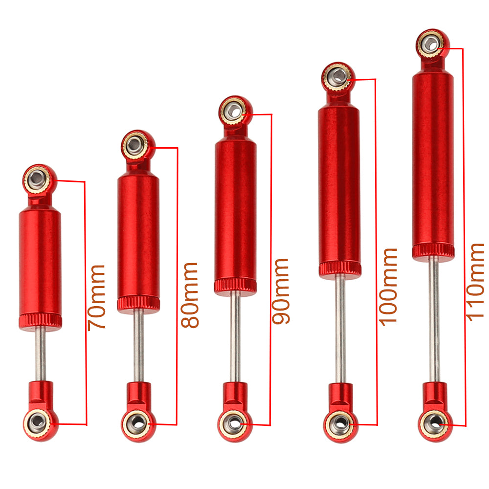LonZeXy 1/10 RC Crawler Metal Oil Shock Absorber 70/80/90/100/110mm Adjustable Damper For SCX10 TRX4 D90 RC Car Upgrade Parts