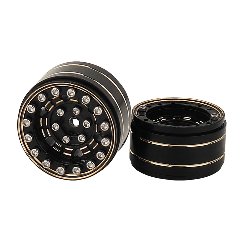 LonZeXy 1/18 1/24 RC Crawler Brass Wheel Rims 4Pcs Black Gold Heavy Weight Wheel Hub with Tires RC Model Upgrade Parts