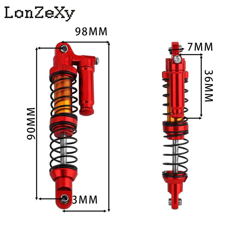 LONZEXY Metal Shock Damper Set for 1/10 Tamiya 4pcs