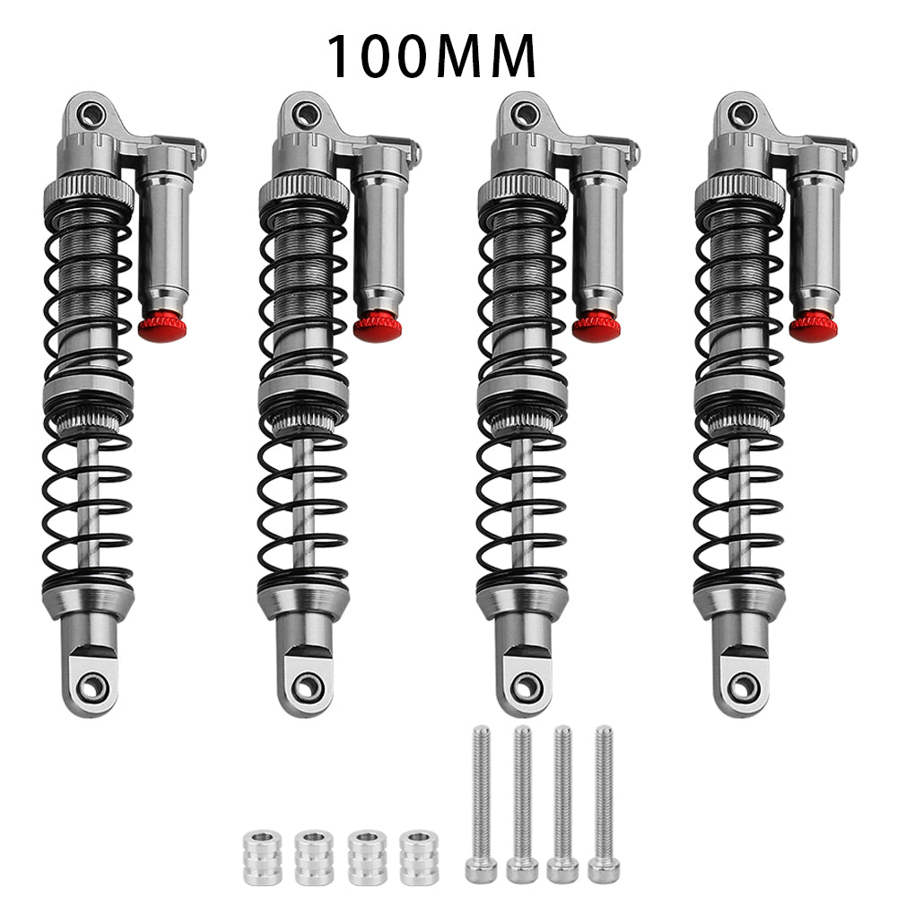 LonZeXy 4PCS 1/10 RC Crawler Piggyback Oil Shock Absorber 70/80/90/100/110/120mm Adjustable Damper For Axial SCX10 TRX4 D90 RC Off-Road Car Upgrade Parts
