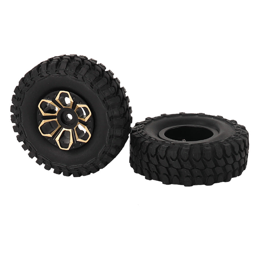 LonZeXy 1/18 1/24 RC Crawler Brass Wheel Rims 4Pcs Black Gold Heavy Weight Wheel Hub RC Model Upgrade Parts