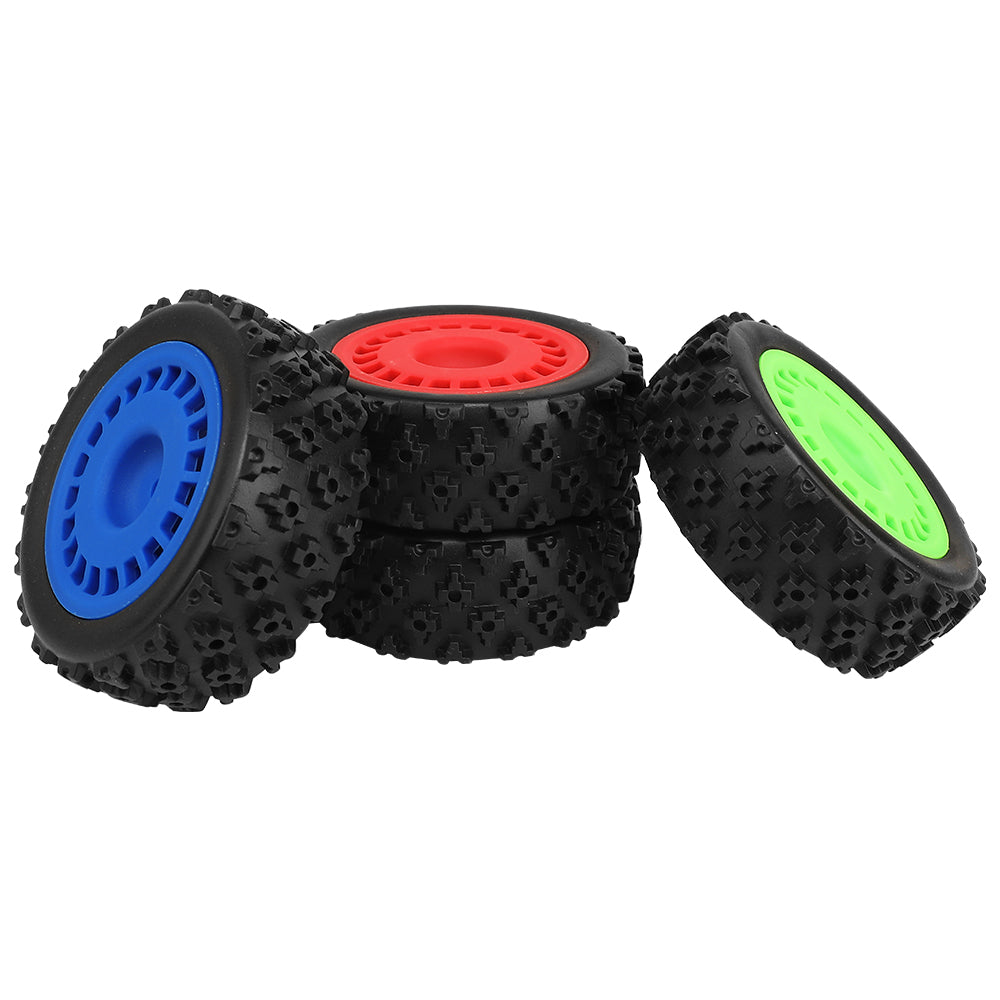 1/10 RC Off-Road Buggy Wheels 38.4g Knobby Rubber Tires Multi Color Rim RC Car Upgrade Parts