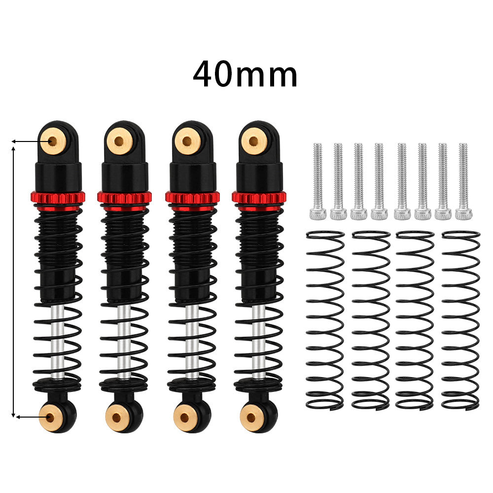 LonZeXy 4PCS Oil Shock Absorber 40.5mm / 52mm Adjustable Damper For Axial SCX24 1/24 RC Crawler Aluminum Suspension Upgrade Parts