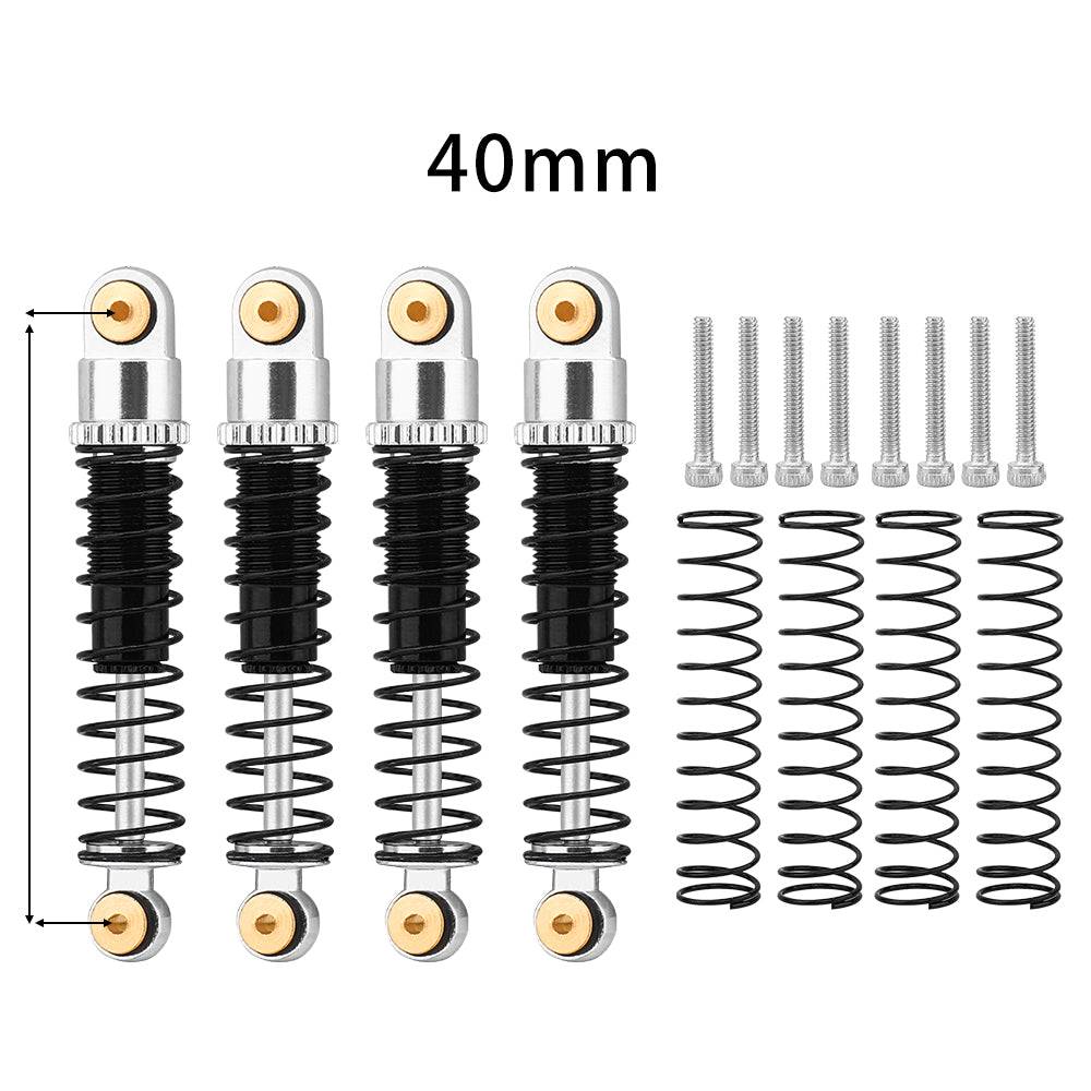 LonZeXy 4PCS Oil Shock Absorber 40.5mm / 52mm Adjustable Damper For Axial SCX24 1/24 RC Crawler Aluminum Suspension Upgrade Parts