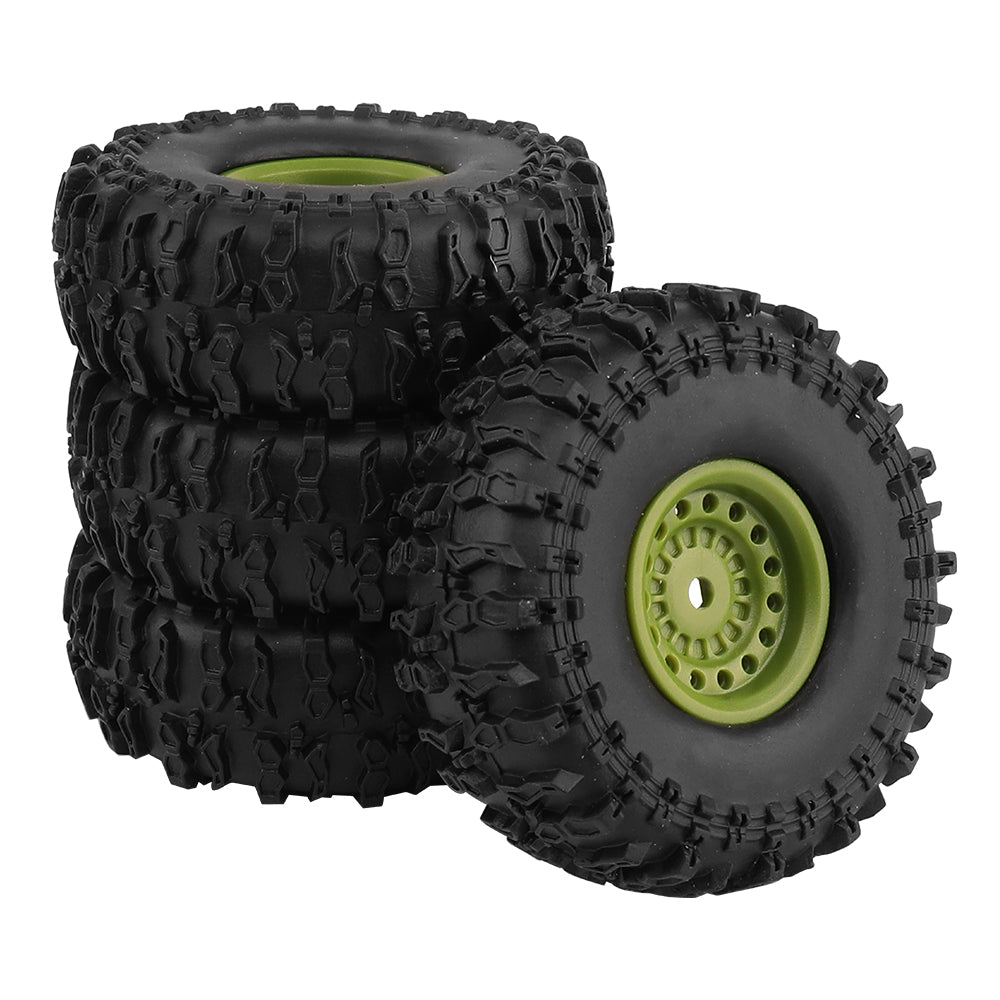 LonZeXy 1.0 inch Plastic Wheel Hub Rims or with Rubber Tires 4PCS For 1/24 SCX24 1/28 RC Off-Road Buggy Mini Model Truck 29.6mm Diameter Colorful RC Car Replacement Parts Style D