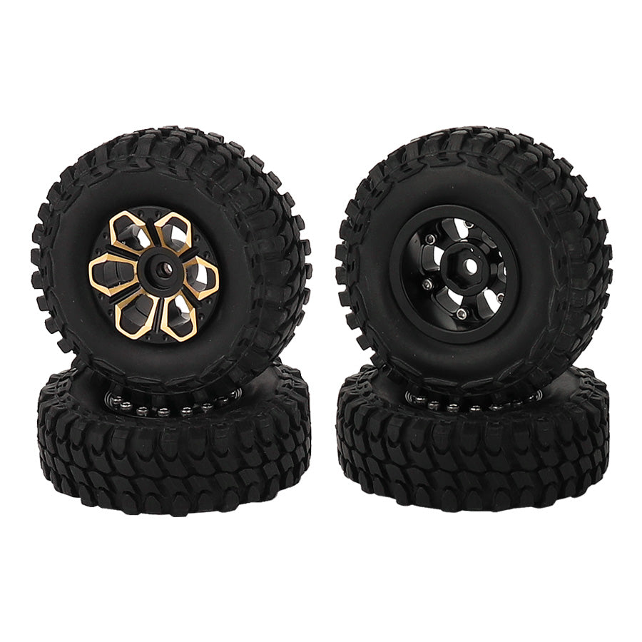 LonZeXy 1/18 1/24 RC Crawler Brass Wheel Rims 4Pcs Black Gold Heavy Weight Wheel Hub RC Model Upgrade Parts