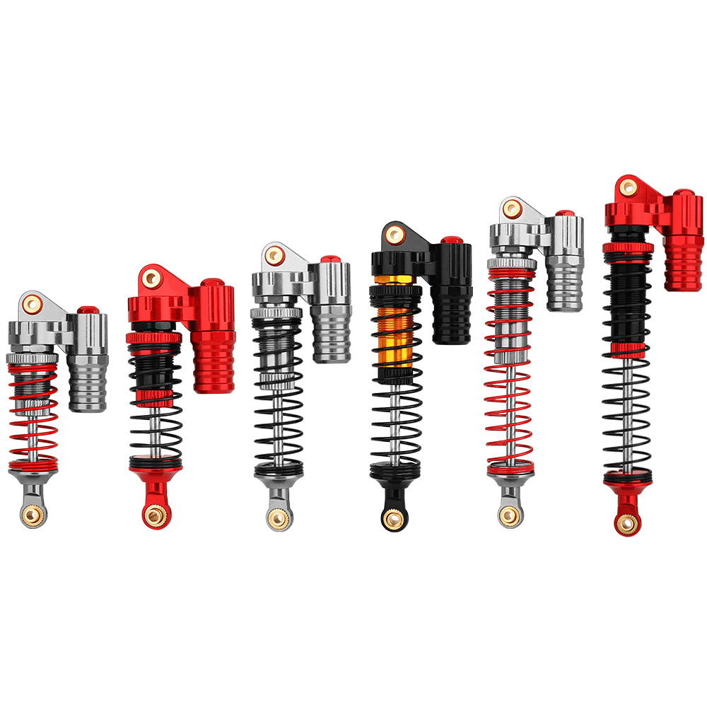 LonZeXy 4PCS 1/10 RC Crawler Piggyback Oil Shock Absorber 70/80/90/100/110/120mm Dual Spring Adjustable Damper For Axial SCX10 TRX4 D90 RC Off-Road Car Upgrade Parts