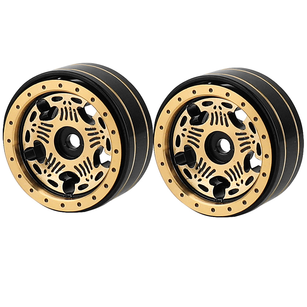 LonZeXy 1/18 1/24 RC Crawler Brass Beadlock Wheel Rims 4Pcs Black Gold Heavy Weight Wheel Hub RC Offroad Upgrade Parts