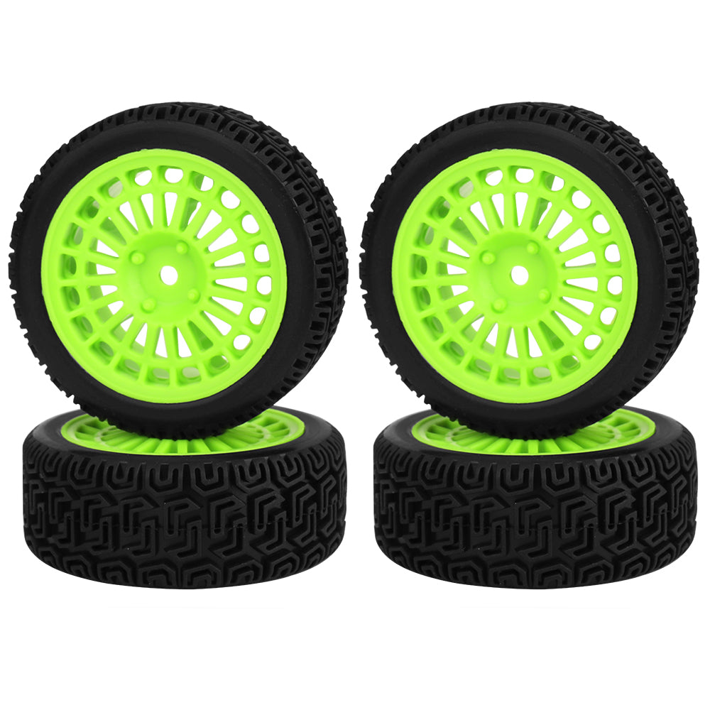 70mm RC Car Wheels Tires 4Pcs 26mm Width Rubber Tyre Plastic Wheel Rims for 1/10 On-Road Rally RC Buggy Upgrade Parts 7 Colors Optional