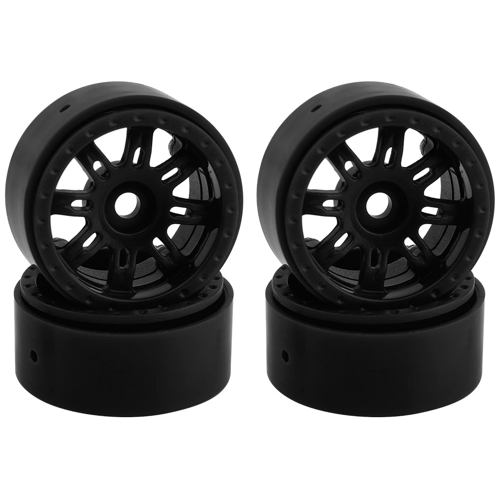 LonZeXy 1.0 inch Plastic Wheel Hub Rims or with Rubber Tires 4PCS For 1/24 SCX24 1/28 RC Off-Road Buggy Mini Model Truck 29.6mm Diameter Colorful RC Car Replacement Parts Style H